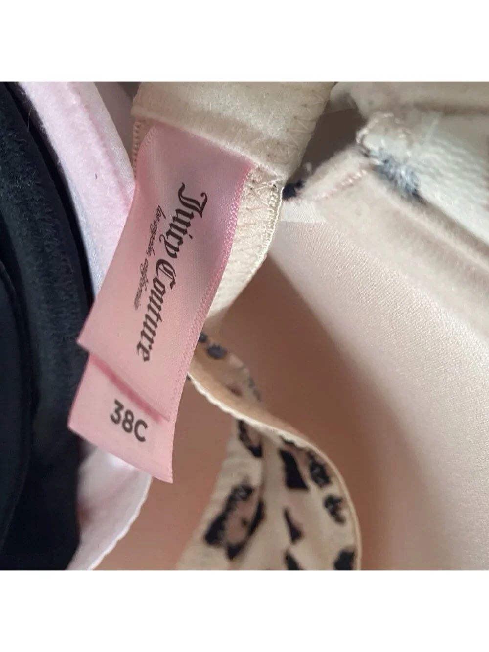 3 Pack Juicy Couture Sexy Push Up Bra Size 38C Cheetah Animal Print Pink Black